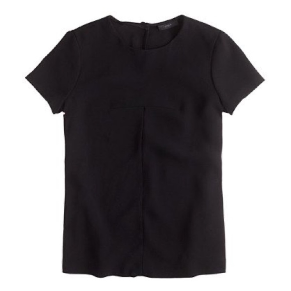 J.Crew Women’s Black Matte Crepe T-Shirt Size 6 TALL